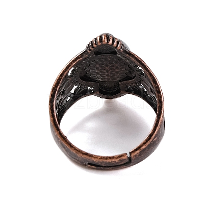 Natural Howlite Retro Finger Rings RJEW-B067-01R-20-1