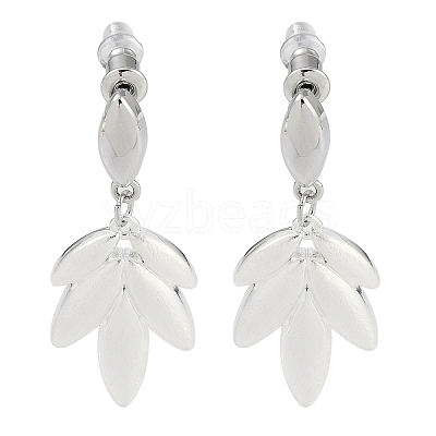 Wheat Brass Drawbench Dangle Earring EJEW-L288-009S-1