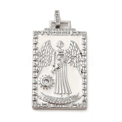 Brass Micro Pave Cubic Zirconia Pendants with Enamel KK-H458-01P-18-1