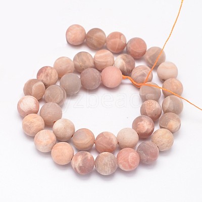 Round Natural Sunstone Beads Strands G-K068-29-10mm-1