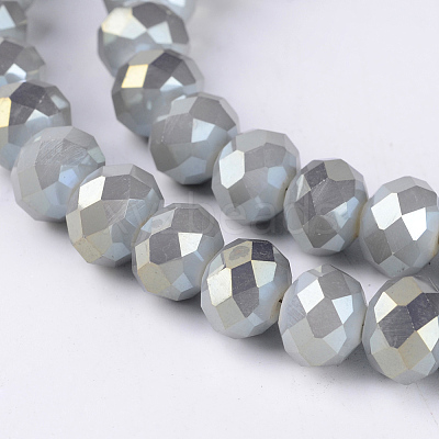 Electroplate Glass Beads Strands EGLA-A034-J8mm-Y02-1
