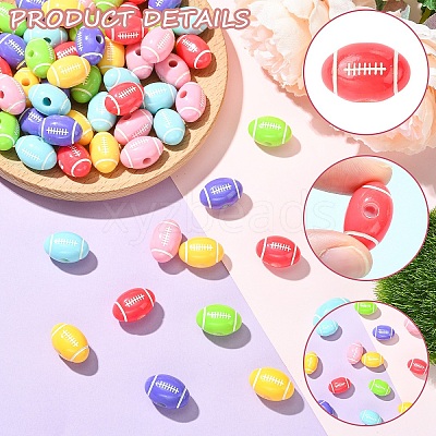 30Pcs 6 Colors Opaque Acrylic European Beads SACR-YW0002-10-1