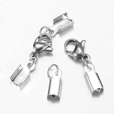 Tarnish Resistant 304 Stainless Steel Lobster Claw Clasps X-STAS-G075-02B-1