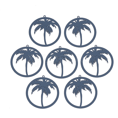 430 Stainless Steel Filigree Pendants STAS-S108-13B-1