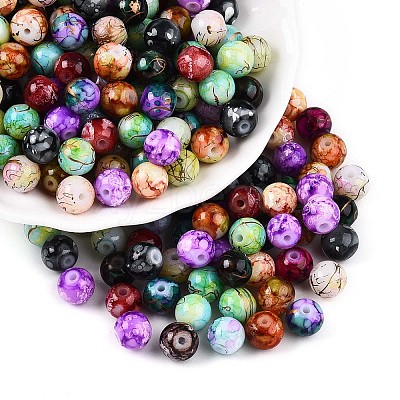 Baking Paint Glass Beads DGLA-S115-8mm-MS-1