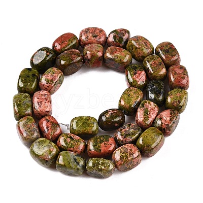 Natural Unakite Beads Strands G-T138-111-1