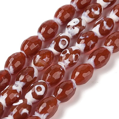 Natural Tibetan dZi Agate Beads Strands G-Q194-B02-01-1