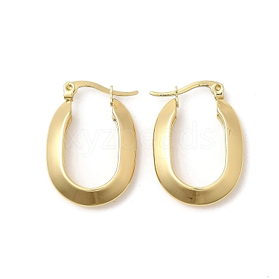 Oval 201 Stainless Steel Hoop Earrings EJEW-Z151-06G-1