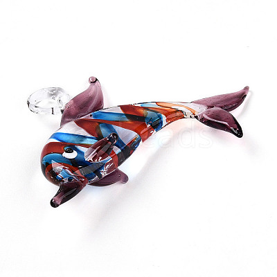 Handmade Lampwork Big Pendants LAMP-T023-14B-1