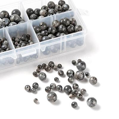 340Pcs 4 Sizes Natural Larvikite Beads G-LS0001-24-1