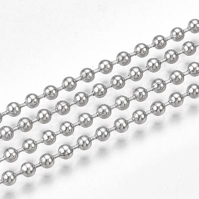 Non-Tarnish 3.28 Feet 304 Stainless Steel Ball Chains X-CHS-S005-05B-1