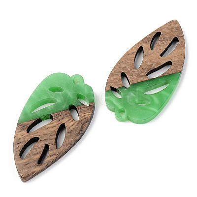 Opaque Resin & Walnut Wood Pendants RESI-S389-048A-C03-1