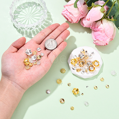 100Pcs 20 Styles Brass Bead Caps KK-YW0004-01-1