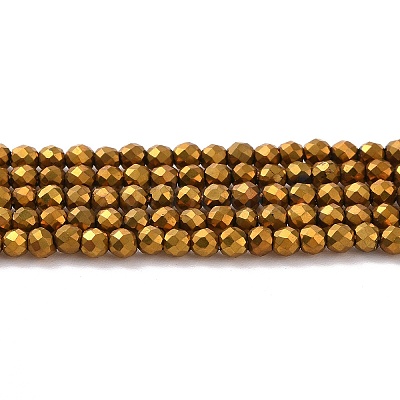 Electroplate Glass Beads Strands GLAA-H021-01A-FP04-1