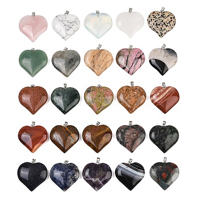 Natural & Synthetic Mixed Stone Pendants GG-K002-04-1