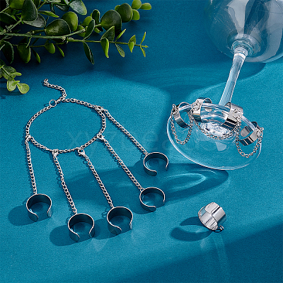 10Pcs 2 Size Stainless Steel Open Cuff Finger Ring Components STAS-UN0038-76-1