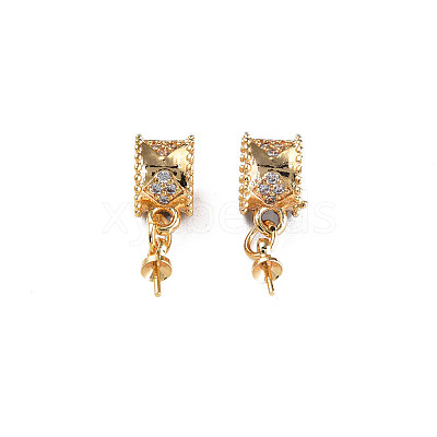 Brass Micro Pave Cubic Zirconia Tube Bails KK-N233-365-1