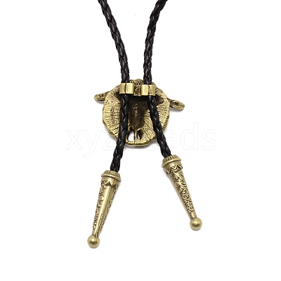 Flat Round with Ox-head Laria Necklace for Men Women NJEW-WH0011-11AB-1