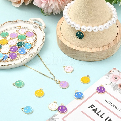 18Pcs 9 Colors Alloy Enamel Charms ENAM-YW0001-97-O-1