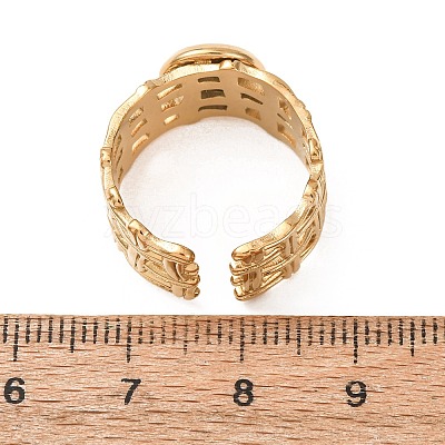 Woven Bezel 304 Stainless Steel Cuff Ring Components SA-CBAD8FA-01G-01-1