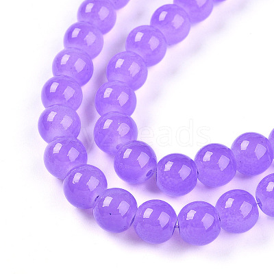 Baking Paint Imitation Jade Glass Round Bead Strands DGLA-Q021-8mm-44-1