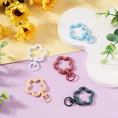 5Pcs Spray Painted Alloy Swivel Snap Hook Clasps FIND-TADJ0001-07-1