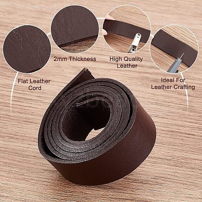 2Pcs 2 Colors Flat Leather Jewelry Cords WL-OC0001-03-1