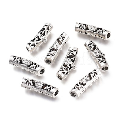 Tibetan Style Alloy Tube Bails PALLOY-H170-11AS-1