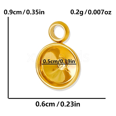 304 Stainless Steel Pendant Cabochon Settings PW-WG002AB-08-1
