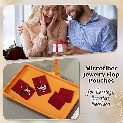 Microfiber Jewelry Flap Pouches ABAG-WH0032-121C-1