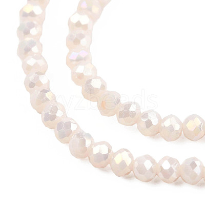 Electroplate Opaque Solid Color Glass Beads Strands EGLA-Q112-B17-1