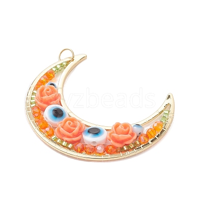 Brass Resin Pendants PALLOY-MZ01073-02-1