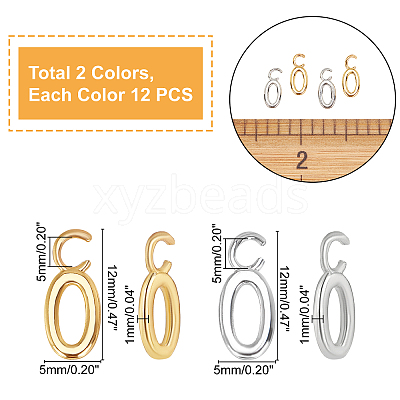 24Pcs 2 Colors Brass Tube Bails KK-PH0002-35-1