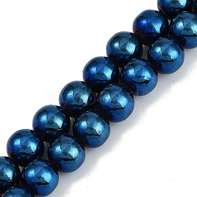 Electroplated Synthetic Magnetic Hematite Beads Strands G-G174-L01-07-1