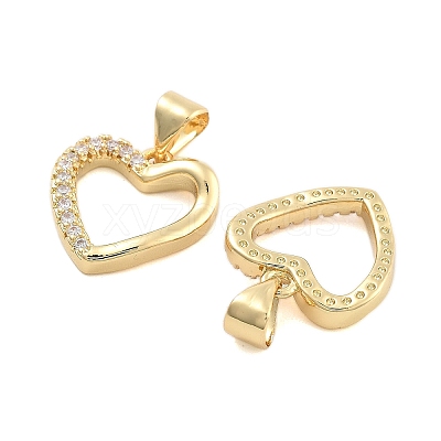 Brass Pave Clear Cubic Zirconia Pendants KK-U009-05B-G-1