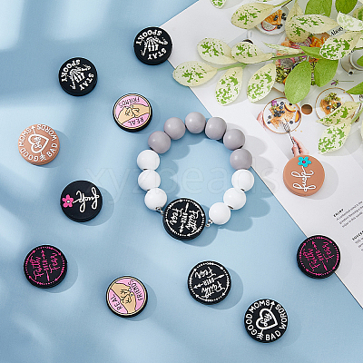 12Pcs 6 Styles Silicone Focal Beads SIL-DC0001-65-1
