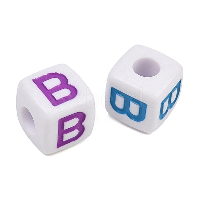 Opaque Acrylic Enamel European Beads AC-ACBA1794-04B-1