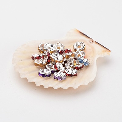 Brass Acrylic Rhinestone Spacer Beads X-RSB6mm-1