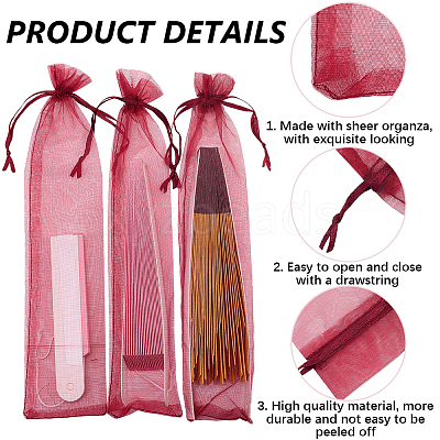 100Pcs Organza Drawstring Bags for Chinese Fan OP-GF0001-02C-1