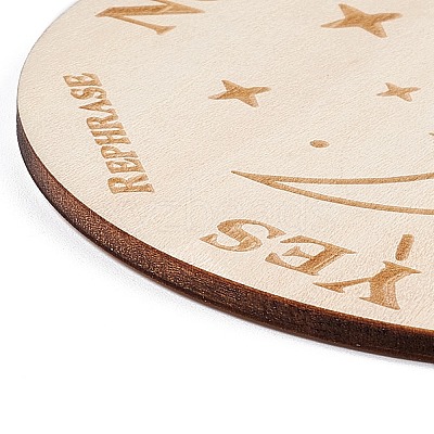 Wooden Carved Cup Mats LS-AJEW-P103-01I-1