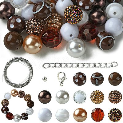 DIY Rugby Acrylic Beaded Keychain Pendant Decoration Making Kit MACR-CJC0004-18-1