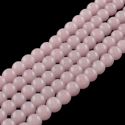 Imitation Jade Glass Beads Strands DGLA-S076-6mm-01-1