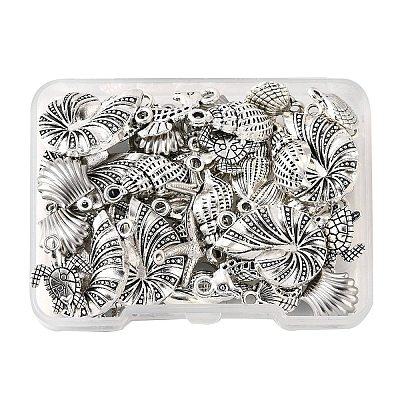 48Pcs 8 Styles Alloy & Stainless Steel Pendants DIY-FP0001-57-1