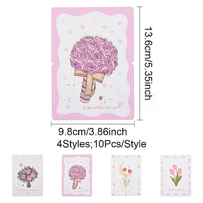 40 Sheets 4 Styles Paper Invitations Greeting Card AJEW-FS0001-26-1