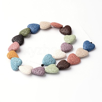Dyed Natural Lava Rock Bead Strands G-L435-08-1