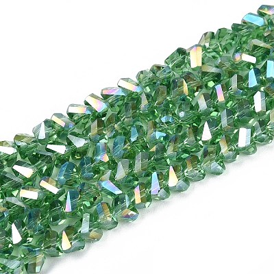 Electroplate Transparent Glass Beads Strands GLAA-N021-4mm-27-1