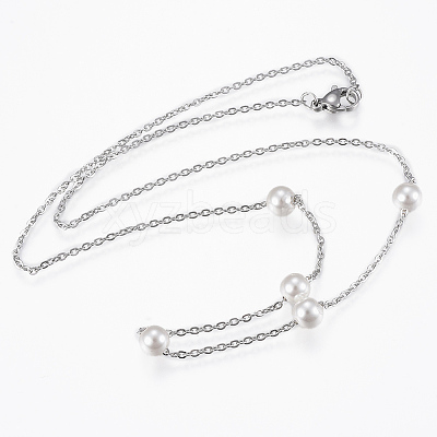 304 Stainless Steel Pendant Necklaces X-NJEW-G305-01P-1