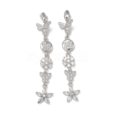 Brass Micro Pave Clear Cubic Zirconia Big Pendants LS-CU-E004-02P-1