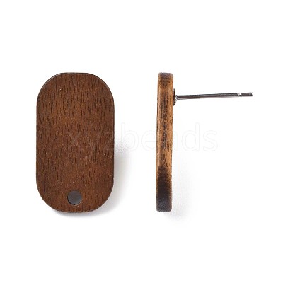 Walnut Wood Stud Earring Findings MAK-N032-047-1