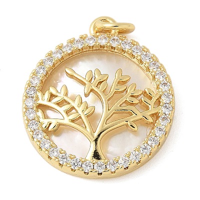 Brass Micro Pave Cubic Zirconia Pendants KK-K298-29B-G-1